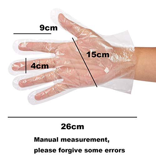 Guantes Transparentes Desechables,ZUZER 1000pcs Guantes Desechables Ecologicos Guantes de Plástico Alimentos para el Hogar Cocina Restaurante Industrial Médicos