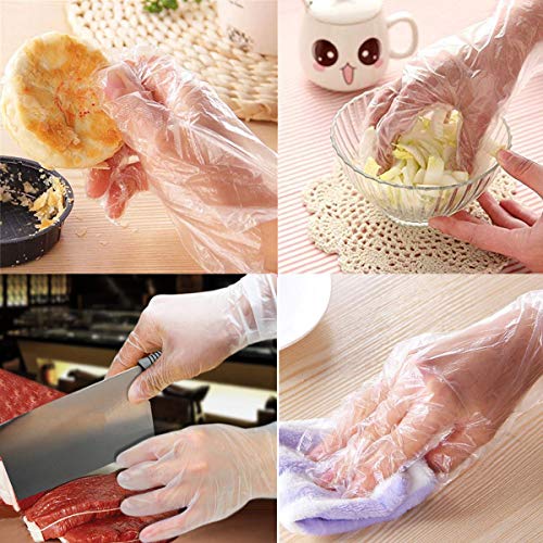 Guantes Transparentes Desechables,ZUZER 1000pcs Guantes Desechables Ecologicos Guantes de Plástico Alimentos para el Hogar Cocina Restaurante Industrial Médicos