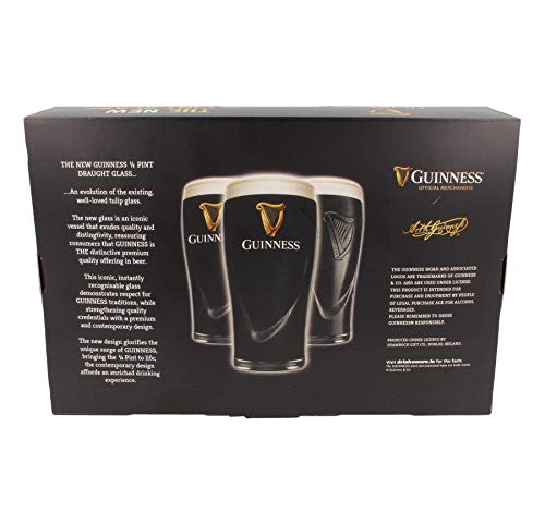 Guinness – Juego de 2 vasos con diseño de arpa