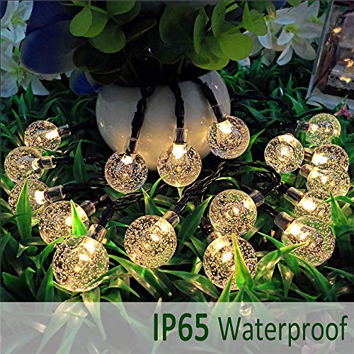 Guirnaldas de Luces Solar 7M 50 LED Cadena de Luces Solar 8 modos Farolillos Guirnalda Luces Luces de Cadena solar Guirnalda Bombillas solar Solar Luces exterior IP65 Impermeable