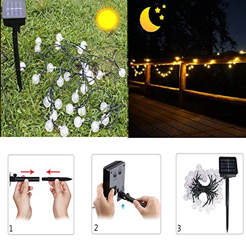 Guirnaldas de Luces Solar 7M 50 LED Cadena de Luces Solar 8 modos Farolillos Guirnalda Luces Luces de Cadena solar Guirnalda Bombillas solar Solar Luces exterior IP65 Impermeable