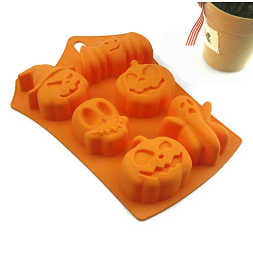 guojiwu 1PC moldes de la Torta 6 cavidades Calabaza Silicona DIY Hornear Moldes para Chocolate Jalea Pudín la Pasta de azúcar del Molde Postre