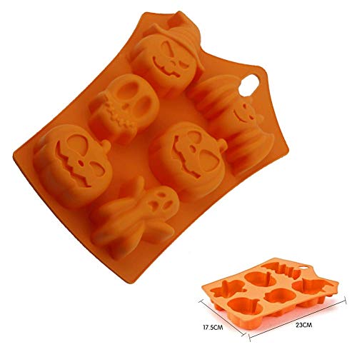 guojiwu 1PC moldes de la Torta 6 cavidades Calabaza Silicona DIY Hornear Moldes para Chocolate Jalea Pudín la Pasta de azúcar del Molde Postre