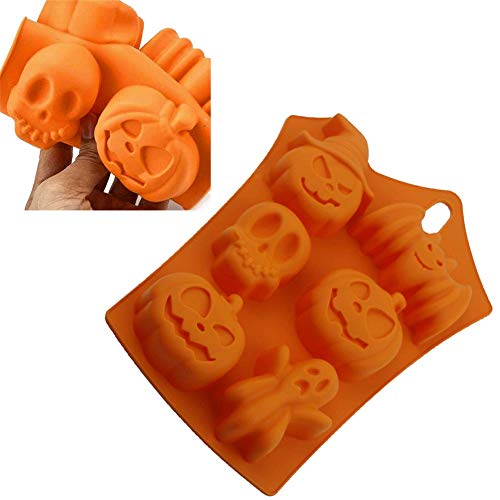 guojiwu 1PC moldes de la Torta 6 cavidades Calabaza Silicona DIY Hornear Moldes para Chocolate Jalea Pudín la Pasta de azúcar del Molde Postre