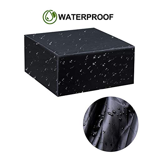 Gurkkst Funda Protectora para Muebles de jardín Funda Muebles Exterior Impermeable Anti-UV Protección Cubierta de Muebles de Mesas Oxford Negro (135x135x75 cm)