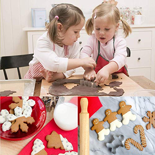 Gyvazla Moldes de Galletas, 35pcs Acero Inoxidable Galletas Cortador para Cookie, Fondant, Formas Navideña Variadas Fiesta Navidad Galletas