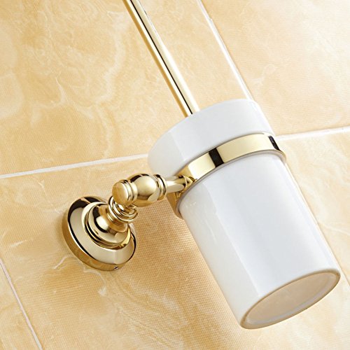 GZF Escobilla Juego de Taza de Oro cerámica zirconio Cepillo Cepillo portaescobillas Pastoral Accesorios de baño Accesorios de baño Cepillo de baño