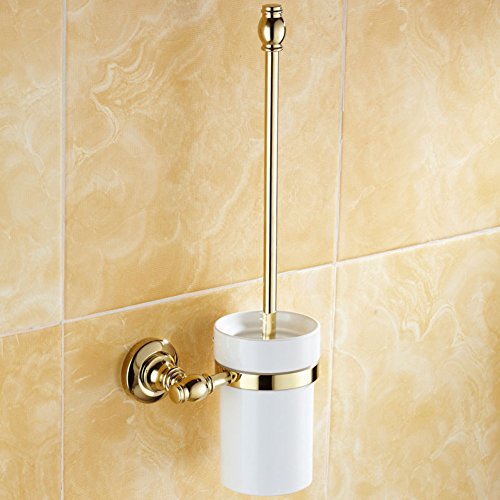 GZF Escobilla Juego de Taza de Oro cerámica zirconio Cepillo Cepillo portaescobillas Pastoral Accesorios de baño Accesorios de baño Cepillo de baño