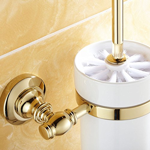 GZF Escobilla Juego de Taza de Oro cerámica zirconio Cepillo Cepillo portaescobillas Pastoral Accesorios de baño Accesorios de baño Cepillo de baño