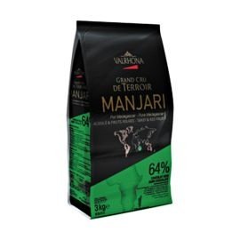 Habas, color negro chocolate Valrhona Manjari 64% , peso: 200 g