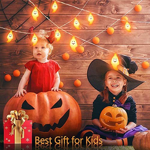 Halloween Light String E-More Ghost String Lights 2M 20 LED Luces de hadas LED blancas cálidas alimentadas por batería Luces de hadas de Halloween para decoración de fiestas en el jardín