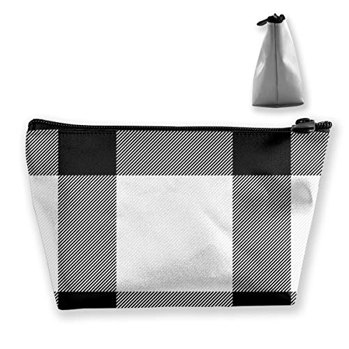 Halloween Tartan Plaid Scottish Black Makeup Bag Cosmetic Bag Organizer Bag Toiletry Pouch Travel Bag