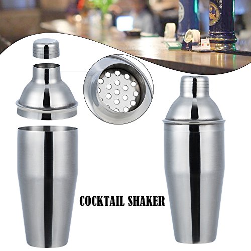 HALOVIE Coctelera de Cóctel Conjunto Coctelera Juego de 10 Piezas 350ml Profesional Set para Cócteles Kit de Coctelería Bartender Acero Inoxidable Cuchara Colador Mezclador con Base de Madera