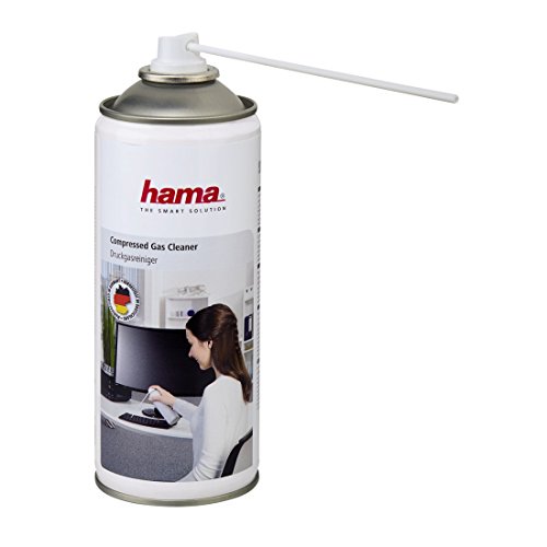 Hama Office-Clean Compressed Gas Cleaner - Kit de limpieza para ordenador, líquido, lugares difíciles de alcanzar, 400 ml