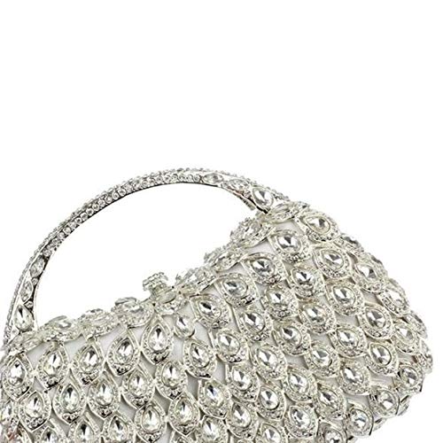 Hammer Bolso de Embrague del Partido, Bolsos de Noche y Manguitos de Cristal de Las Mujeres del Rhinestone for la Fiesta de Boda Moldeado del Monedero del Embrague del Bolso de la Perla