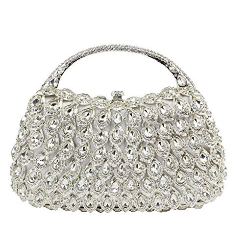 Hammer Bolso de Embrague del Partido, Bolsos de Noche y Manguitos de Cristal de Las Mujeres del Rhinestone for la Fiesta de Boda Moldeado del Monedero del Embrague del Bolso de la Perla