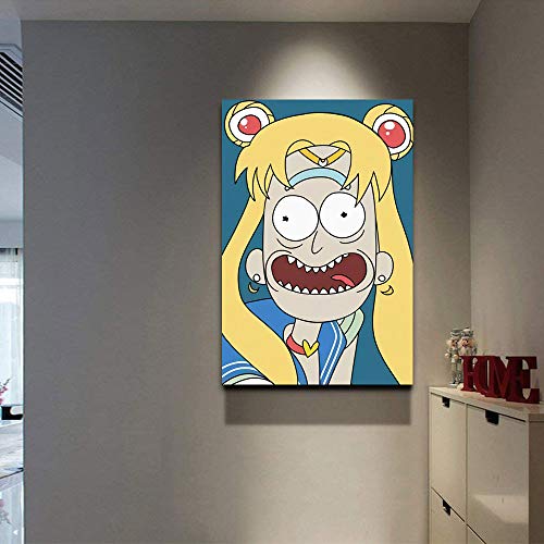 Hangquq Rick and Morty, The're Robots pintura abstracta para baño, dormitorio, sala de estar, decoración del hogar, 61 x 91 cm