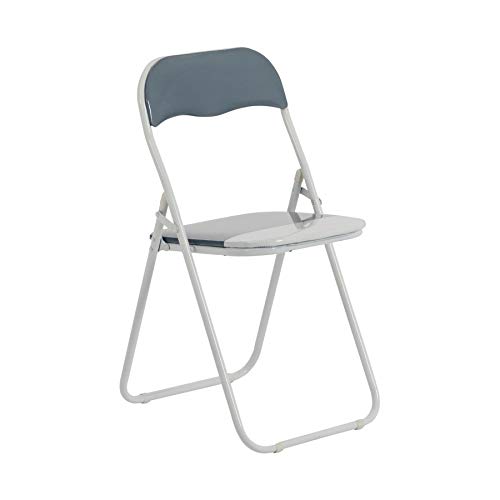 Harbour Housewares Silla de Escritorio Plegable - con Acolchado Gris/Blanco