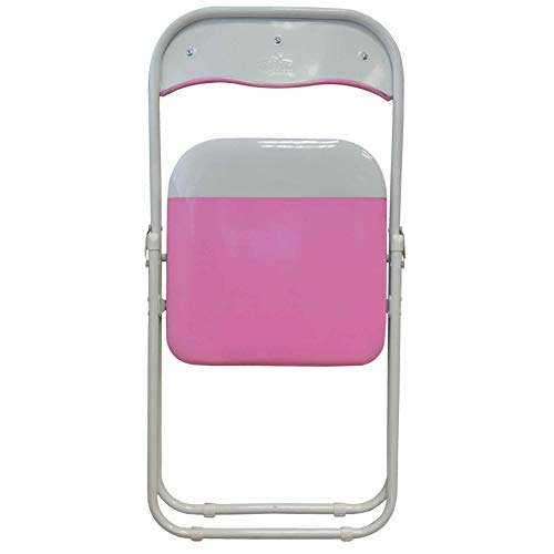 Harbour Housewares Silla de Escritorio Plegable - con Acolchado Rosa/Blanco