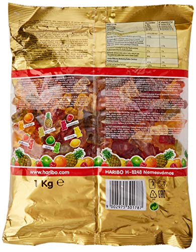 Haribo Osos Dorados, Gomitas de Fruta, Gominolas, Ositos de Goma, En Bolsa, 1 kg