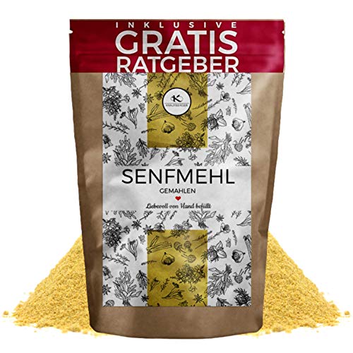 Harina de mostaza polvo de mostaza finas 250 g. Semillas de mostaza molidas, parcialmente aceitadas I aromática especias de cocina para la producción de mostaza