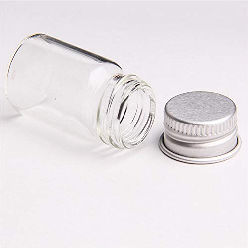 HARVARD 24pcs Tarros de Vidrio,Mini Bote de Cristal Transparente con Tapa de de Rosca Metálico Aluminio,Botellas Pequeños para Fiesta de Boda,Recuerdo de Bautizo Y Comunión (30mm x 60mm,25ml)