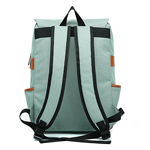 HASAGEI Mochila Casual de Lona Mochila del Ordenador Portátil Mochila Escolar Vuelta al Cole para Hombre y Mujer (Verde)