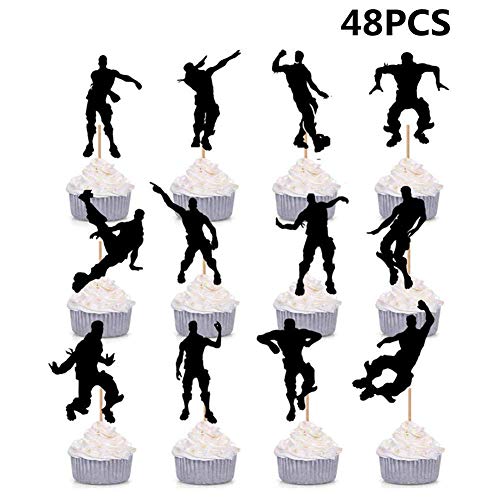 HASAKA 48 Pack Dance Floss Cupcake Toppers para ni?os Fiesta de Cumplea?os Baby Shower Cake Decoration