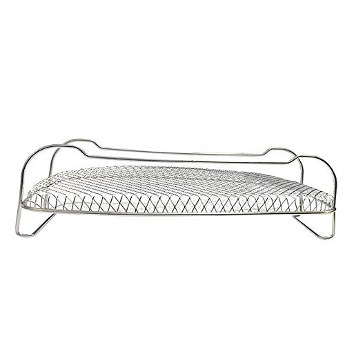 HCHD Red de Barbacoa de Acero Inoxidable Cocina Rack Multifunción Al Vapor Frito Estante de Filtro Platos de Servir Hornear Enfriador Estante Herramientas de Barbacoa (Color : Silver)