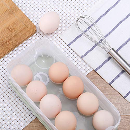 HDJX caja de almacenamiento para huevos de refrigerador, caja de huevos para el hogar, compartimiento de cocina multicapa, transparente, con tapa, bandeja para huevos, caja de almacenamiento para huevos, Material, 5, Size