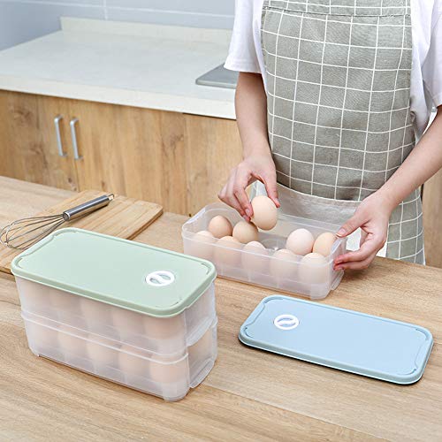 HDJX caja de almacenamiento para huevos de refrigerador, caja de huevos para el hogar, compartimiento de cocina multicapa, transparente, con tapa, bandeja para huevos, caja de almacenamiento para huevos, Material, 5, Size