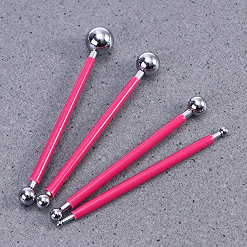 healifty 10 pieza metal Stylus Ball Modelaje para herramientas Kit (Rosa)