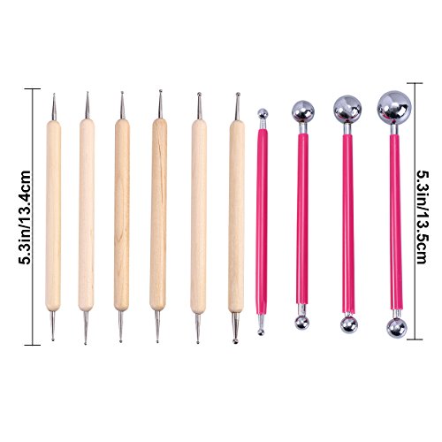 healifty 10 pieza metal Stylus Ball Modelaje para herramientas Kit (Rosa)