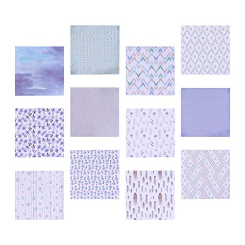 HEALLILY 24 hojas de papel para álbum de recortes, diseño de patrón morado, papel decorativo de una sola cara, papel de cartulina de papel para manualidades y álbumes de recortes