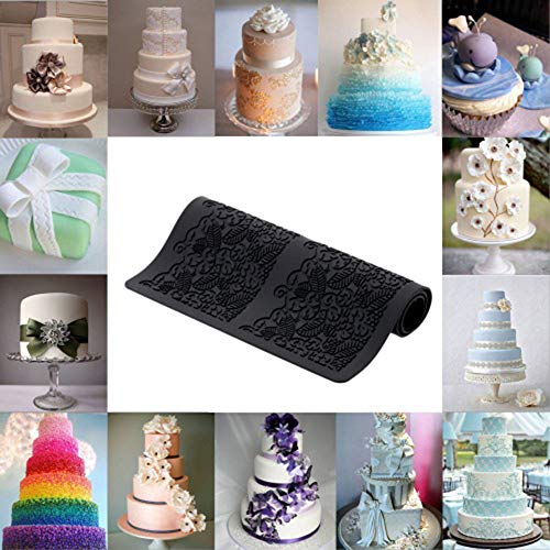 Hebudy Cake Decorations Silicone Moulds Birthday Cake Decorations Cake Mould Baking Mold Lace Fondant Mold Cake Lace Mat Lace Embossed Cake Mold