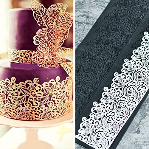 Hebudy Cake Decorations Silicone Moulds Birthday Cake Decorations Cake Mould Baking Mold Lace Fondant Mold Cake Lace Mat Lace Embossed Cake Mold