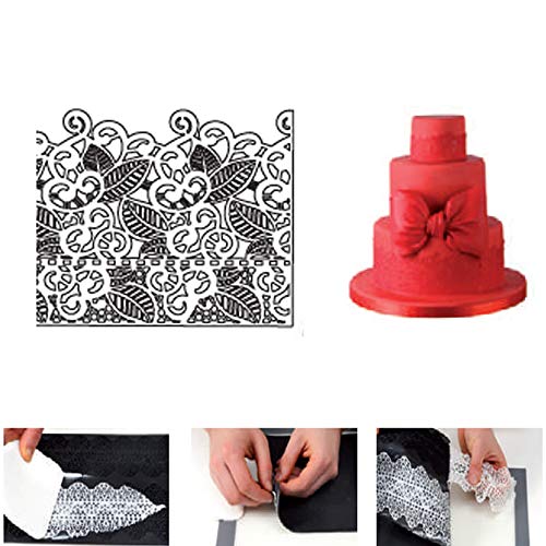 Hebudy Cake Decorations Silicone Moulds Birthday Cake Decorations Cake Mould Baking Mold Lace Fondant Mold Cake Lace Mat Lace Embossed Cake Mold