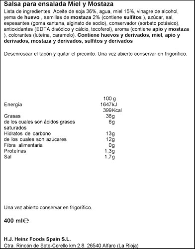 Heinz Salsa Ensalada Miel Y Mostaza 405g