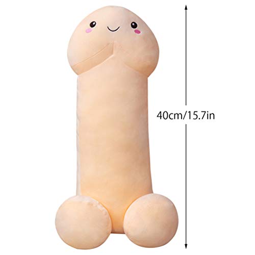 HEITIGN 40cm Peluches de Tintín Rezando, Muñeco de Apoyo para La Espalda Suave Y Cómodo, Juguetes de Simulación de Peluche Creativos Juguete de Almohada Muñeco de Novio Novedoso Muñeco Engañoso, Beige