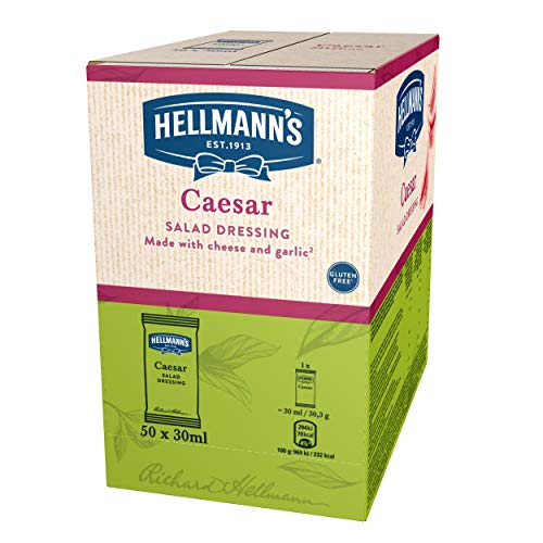 Hellmann's - Salsa César sin Gluten para Ensalada, 50 Sobres de 30 ml