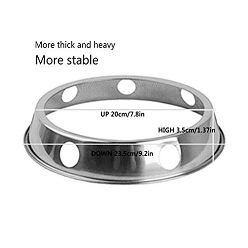 HEREB - Anillo de Wok de acero inoxidable para cocina redonda con tamaño reversible