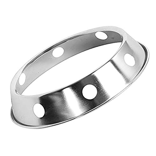 HEREB - Anillo de Wok de acero inoxidable para cocina redonda con tamaño reversible