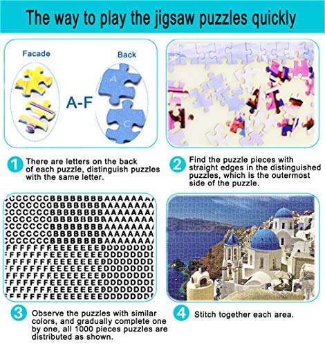 Herize Puzzle 1000 Piezas para Adultos Niños | Mini Puzzle Cielo Blanco Creativo Puzzle Regalos para Mujer de Cumpleaños de Educativos Rompecabezas para la Damilia Decoración del Hogar 42X29.7 CM