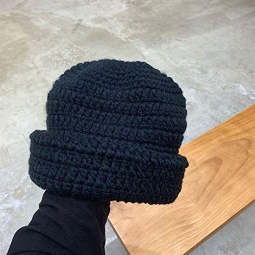 Hermosa Mens Beanie Hat Gorro de Lana térmica Caliente Sombreros de Invierno Mujeres de los Hombres, otoño e Invierno Color sólido Grueso Gorro de Lana Mujeres para Mujeres