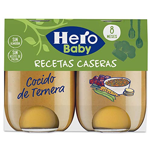 Hero Baby Recetas Caseras Cocido de Ternera Tarritos de Puré para Bebés a partir de 8 meses Pack de 3 u de 2 x 190 g