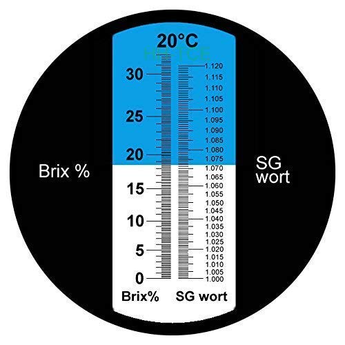 HHTEC Brix Refractómetro 0-32% Wort SG 1.000-1.120 Medidor de Contenido de azúcar para Cerveza de Vino Fruto de UVA Determinación del refractómetro de Madurez para medir el Contenido de azúcar