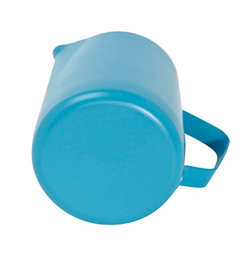 Hillento café espresso jarro de leche, leche en polvo de acero macchiato capuchino latte arte para preparar tazas de jarra de acero inoxidable 20 onzas/600 ml, azul