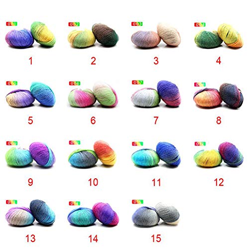 Hilo de lana Anti Pilling Anti Shrink Rainbow Color Hilo de tejer a mano para tejer crochet 15 Color elegido 5