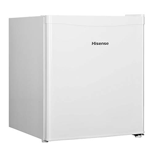 Hisense RR55D4AW1 - Mini Bar, Frigorífico Pequeño, 42L de Capacidad Neta, 51 Cm Alto, Table Top, Una Puerta Reversible, Clase A+, Bajo Encimera, Color Blanco, Silencioso