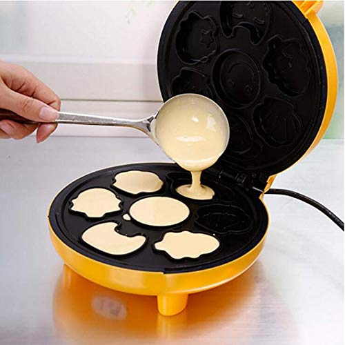 HKDJ-Automático Mini Máquina para Hacer Cupcakes para El Desayuno De Los Niños,7 Pastel A La Vez,Superficie Antiadherente Limpieza Fácil